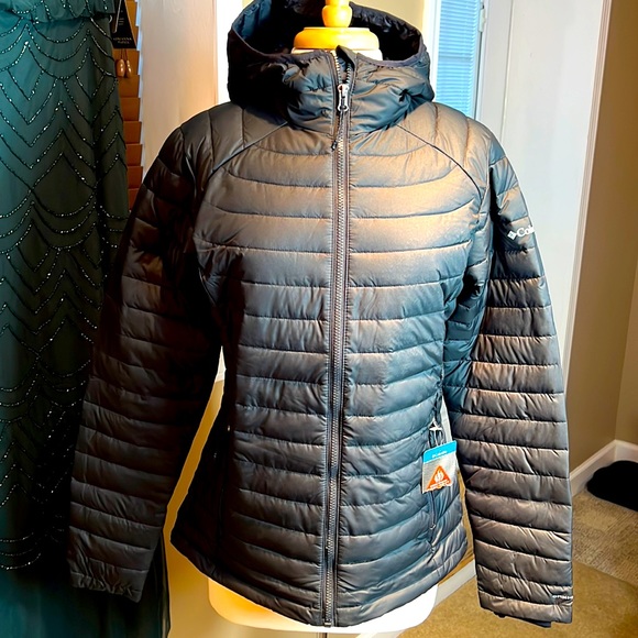 columbia women's white out ll omni heat hooded jacket puffer